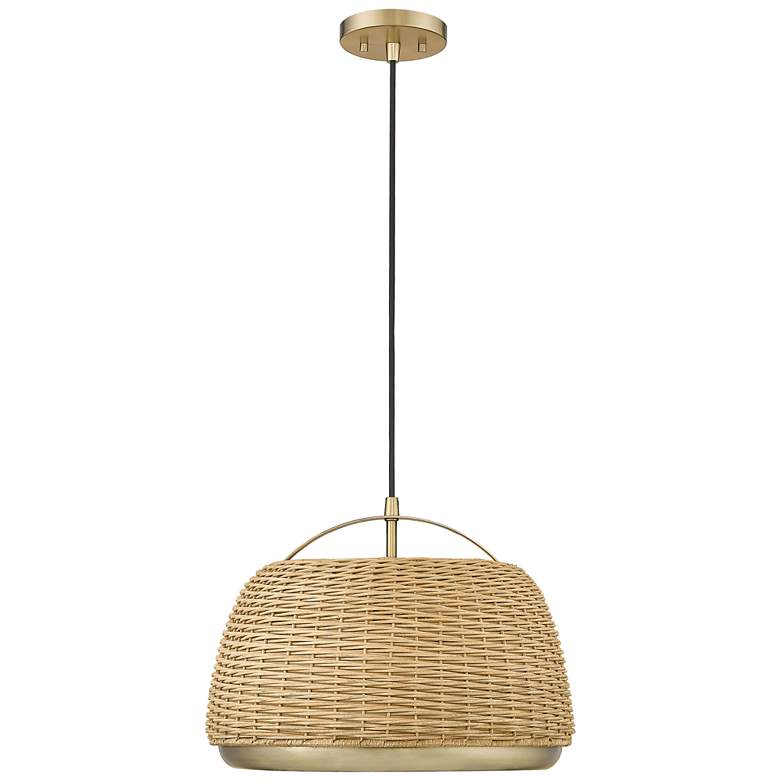 Image 1 Frankie 16 1/2" Wide Vintage Brass Pendant Light
