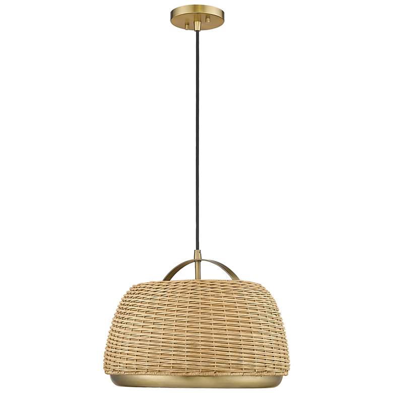 Image 2 Frankie 16 1/2" Wide Vintage Brass Pendant Light more views