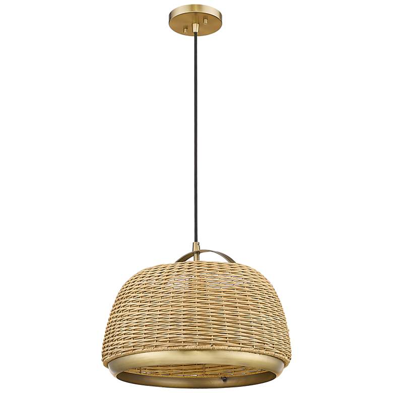 Image 3 Frankie 16 1/2" Wide Vintage Brass Pendant Light more views