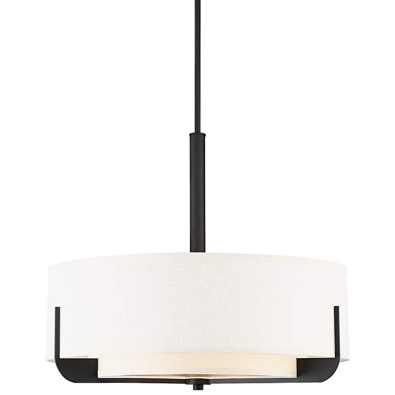 Image 3 Frankie 24" Wide Aged Bronze Pendant Light w/ Drum Shade
