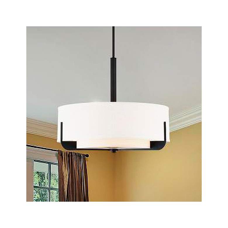 Image 2 Frankie 24" Wide Aged Bronze Pendant Light w/ Drum Shade