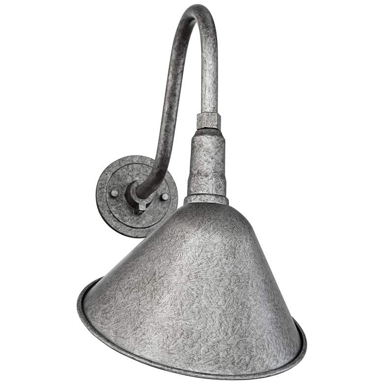 Image 4 Frankilin Iron Works Neihart 18" Galvanized RLM Outdoor Wall Light more views