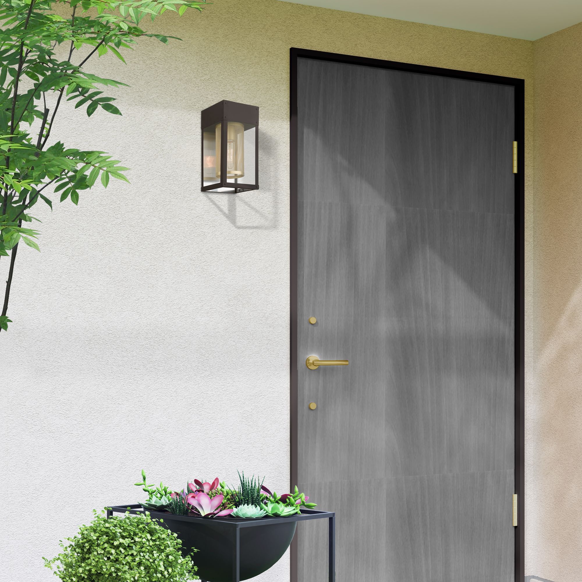 Franklin 1 Light Bronze Outdoor Wall Lantern