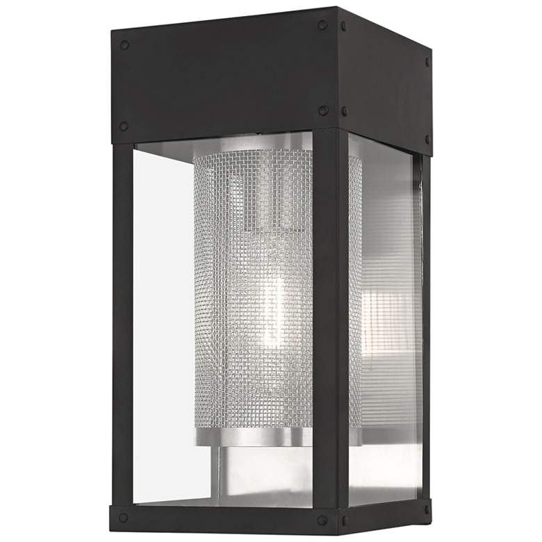 Image 1 Franklin 12" High Black Outdoor Lantern Wall Light