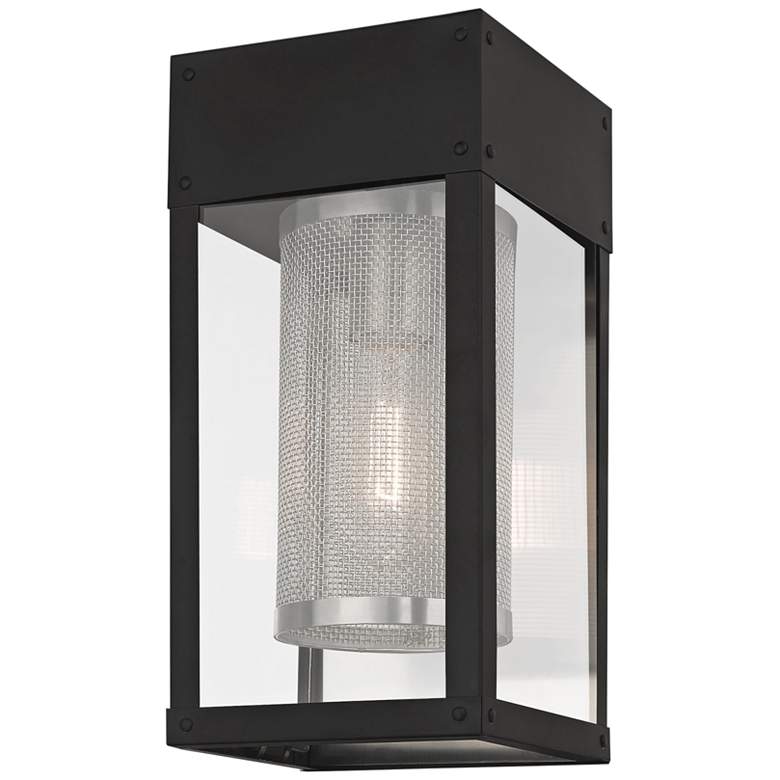 Image 2 Franklin 12 inch High Black Outdoor Lantern Wall Light more views
