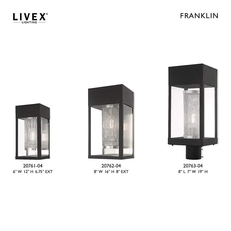 Image 4 Franklin 12" High Black Outdoor Lantern Wall Light more views