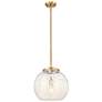 Franklin 13.75"W Brushed Brass Stemmed Pendant w/ White Mouchette Shad