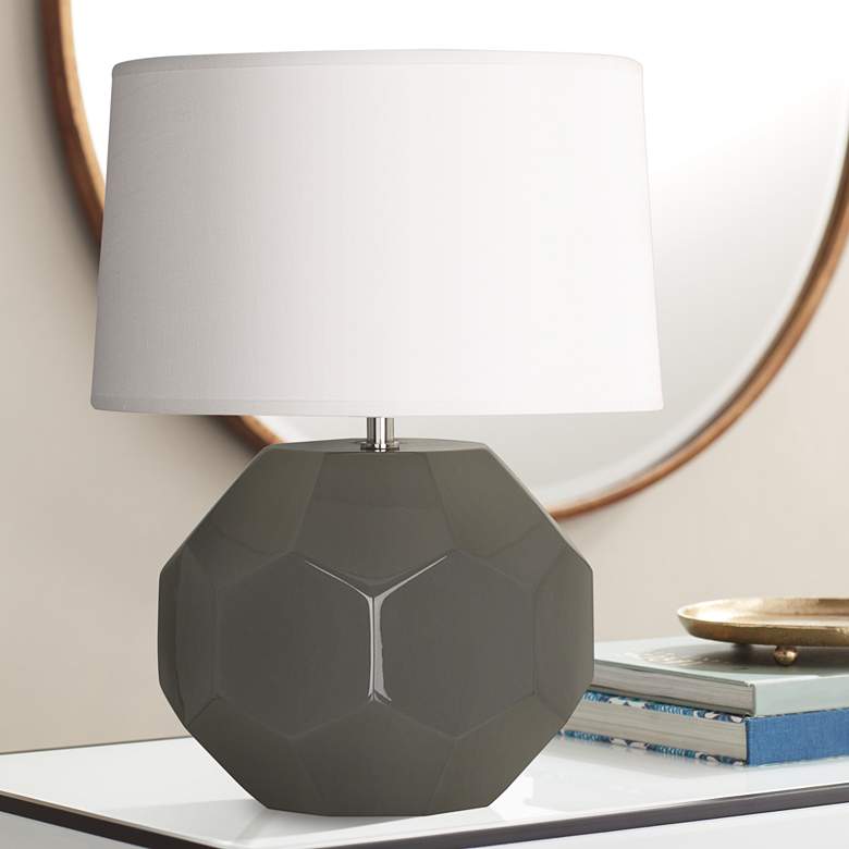 Image 1 Franklin 16 1/2" High Ash Glazed Ceramic Accent Table Lamp