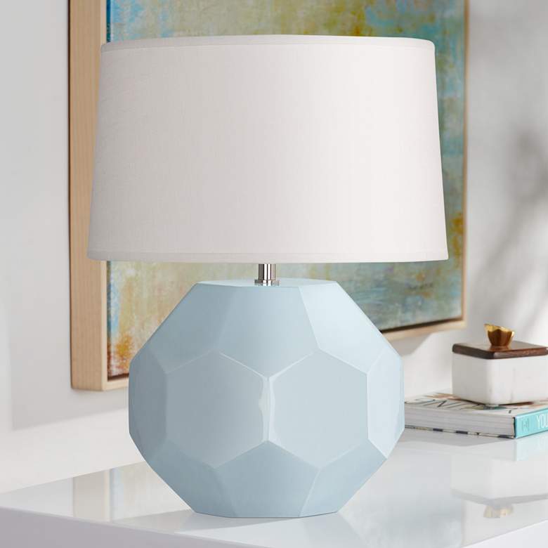 Image 1 Franklin 16 1/2 inch High Blue Glazed Ceramic Accent Table Lamp
