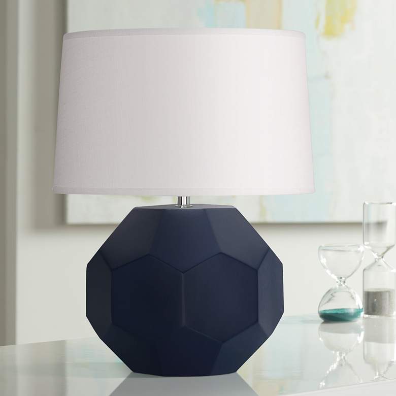 Image 1 Franklin 16 1/2" High Matte Midnight Blue Accent Table Lamp