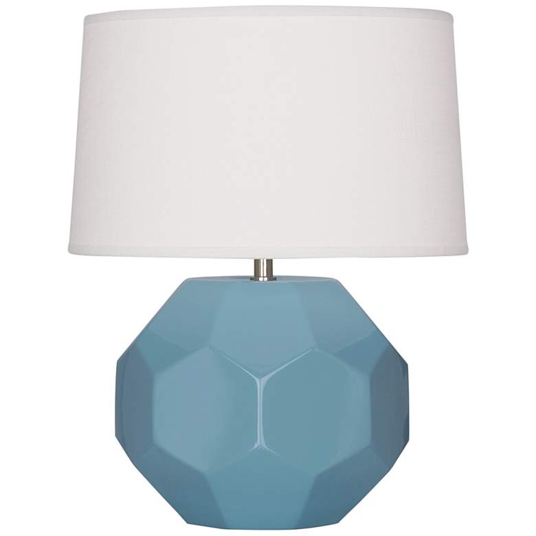 Image 1 Franklin 16 1/2" High Steel Blue Glazed Accent Table Lamp
