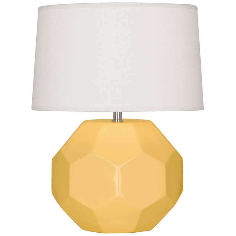 Image 1 Franklin 16 1/2 inch High Sunset Yellow Glazed Accent Table Lamp