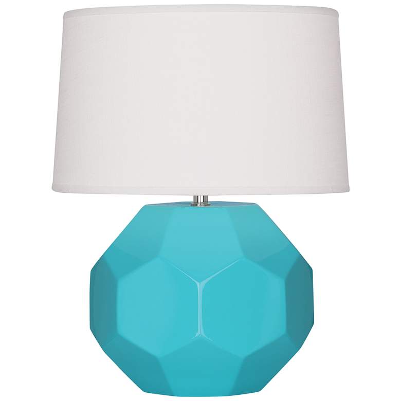 Image 2 Franklin 16 1/2"H Egg Blue Glazed Ceramic Accent Table Lamp