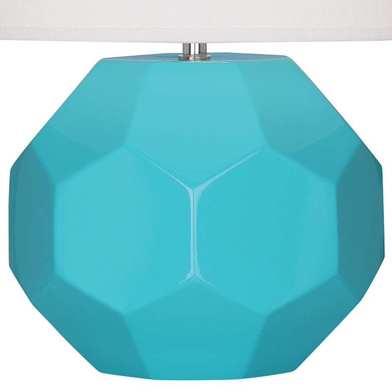 Image 4 Franklin 16 1/2"H Egg Blue Glazed Ceramic Accent Table Lamp more views