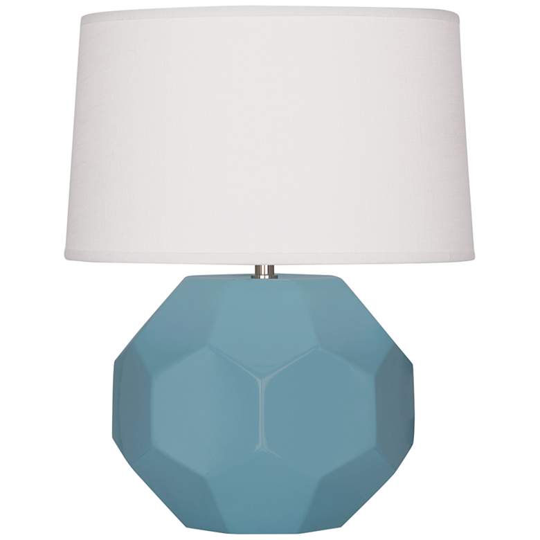 Image 1 Franklin 16 1/2 inchH Matte Steel Blue Glazed Accent Table Lamp