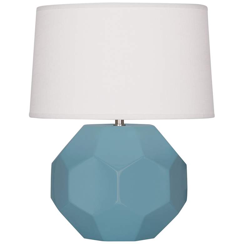 Image 1 Franklin 16 1/2"H Matte Steel Blue Glazed Accent Table Lamp