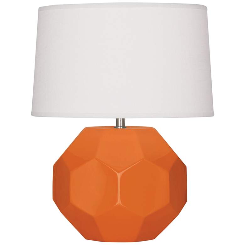 Image 1 Franklin 16 1/2"H Pumpkin Glazed Ceramic Accent Table Lamp