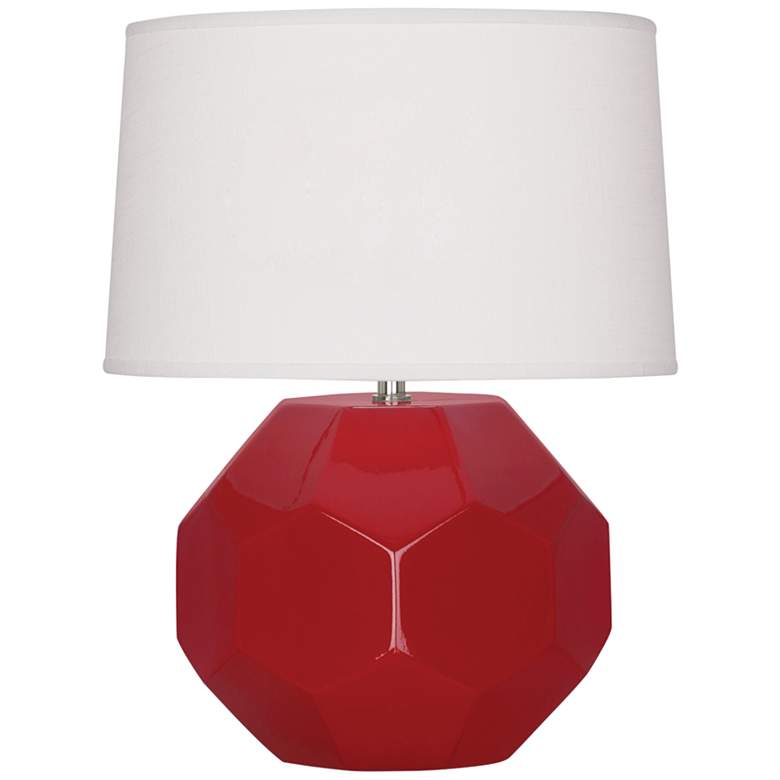 Image 1 Franklin 16 1/2 inchH Ruby Red Glazed Ceramic Accent Table Lamp