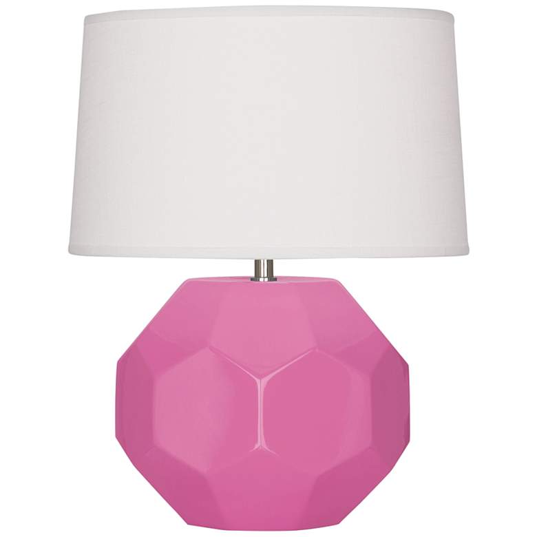 Image 1 Franklin 16 1/2 inchH Schiaparelli Pink Glazed Accent Table Lamp