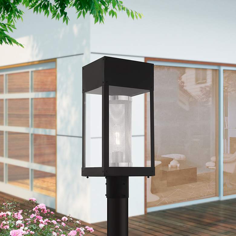 Image 1 Franklin 19" High Black Outdoor Lantern Post Light