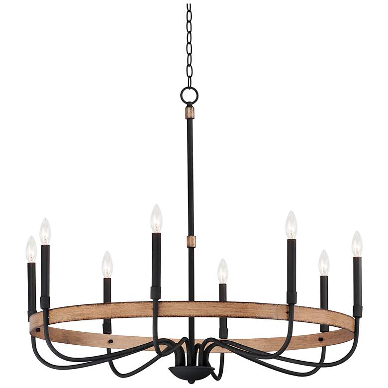 Image 2 Franklin 36" Wide Driftwood Black 8-Light Ring Chandelier