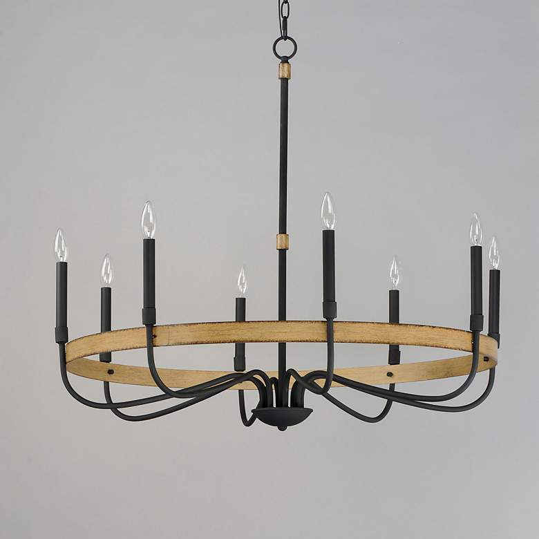 Image 4 Franklin 36" Wide Driftwood Black 8-Light Ring Chandelier more views