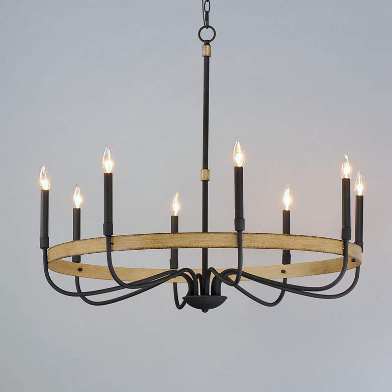 Image 5 Franklin 36" Wide Driftwood Black 8-Light Ring Chandelier more views