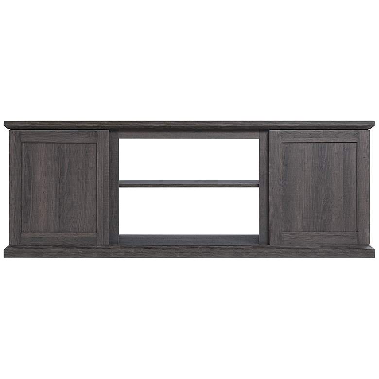 Image 2 Franklin 60" Wide Brown Wood Rectangular 2-Door TV Stand