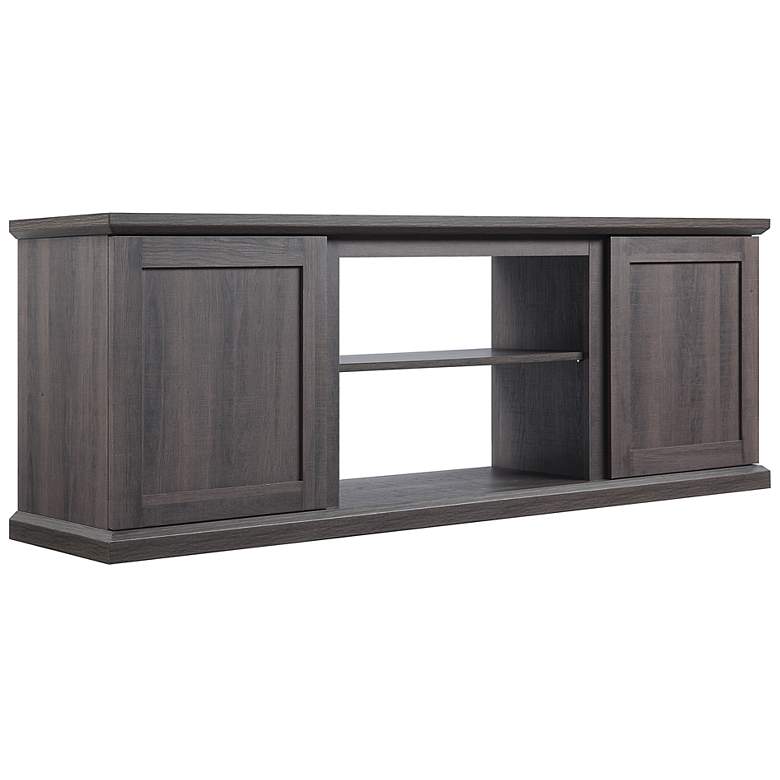 Image 5 Franklin 60" Wide Brown Wood Rectangular 2-Door TV Stand more views