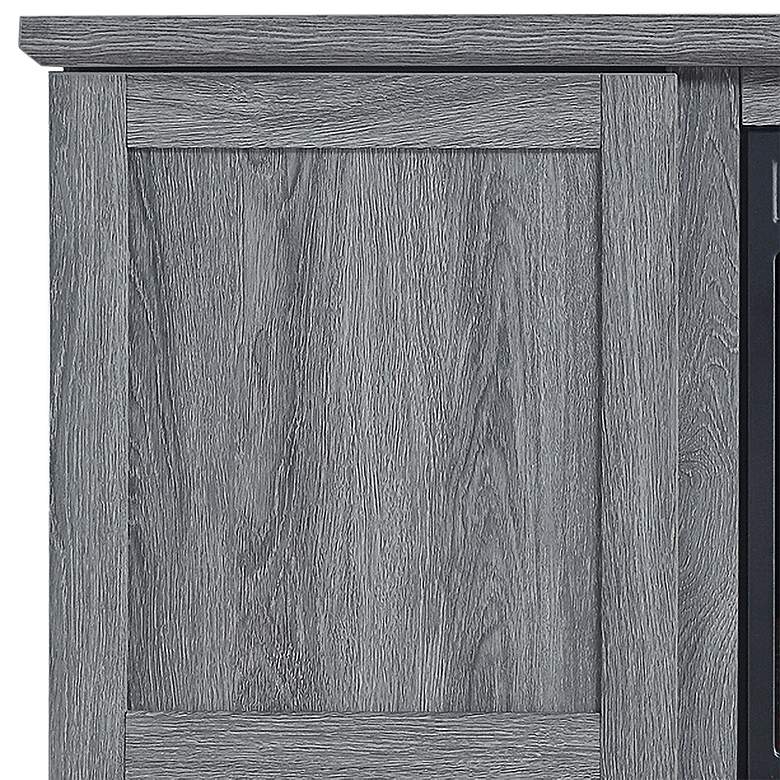Image 3 Franklin 60" Wide Gray Wood 2-Door Electric Fireplace more views