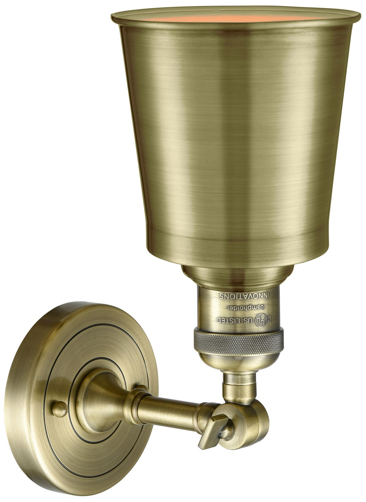 Image 4 Franklin Addison 5.25"W Antique Brass Adjustable Semi.Flush more views