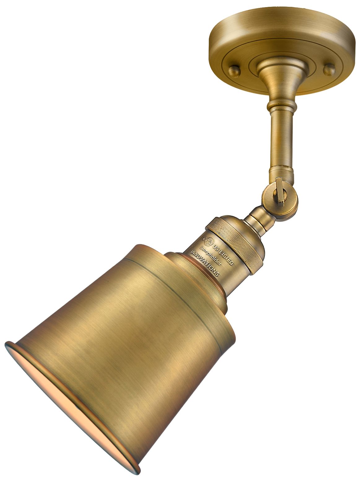 Image 2 Franklin Addison 5.25"W Brushed Brass Adjustable Semi.Flush more views