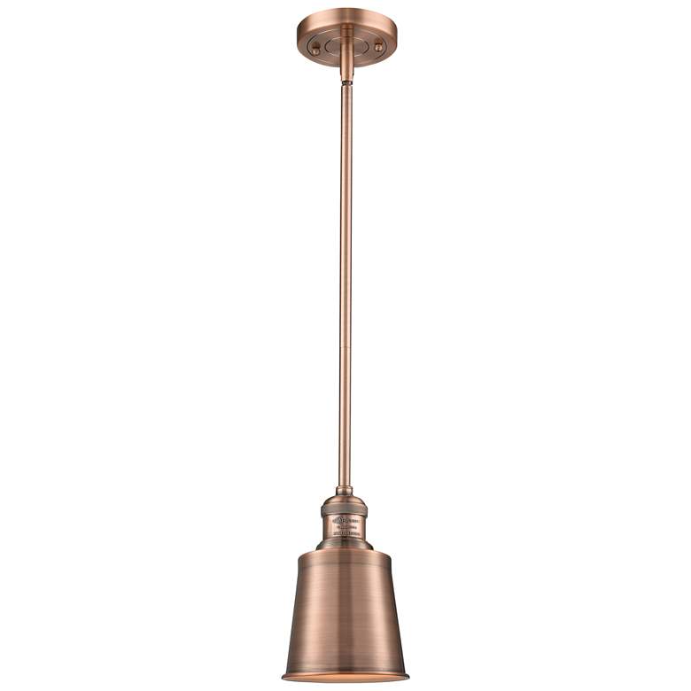 Image 1 Franklin Addison 5" Wide Copper Stem Hung Mini Pendant w/ Copper Shade