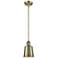 Franklin Addison 5"W Antique Brass Stem Hung Mini Pendant w/ Brass Sha