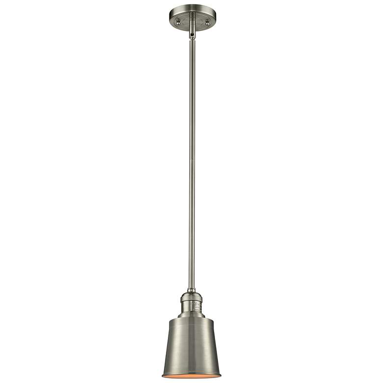 Image 1 Franklin Addison 5"W Brushed Nickel Stem Mini Pendant w/ Nickel Shade
