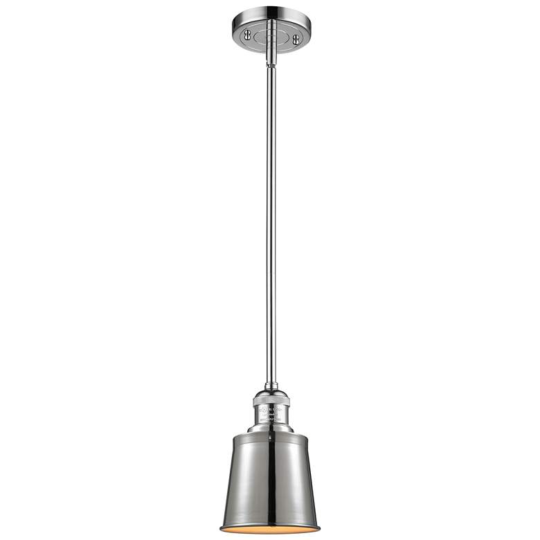 Image 1 Franklin Addison 5"W Chrome Stem Hung Mini Pendant w/ Chrome Shade