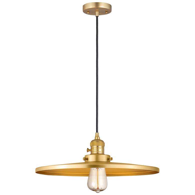 Image 1 Franklin Appalachian 16" Wide Gold Corded Mini Pendant w/ Gold Shade