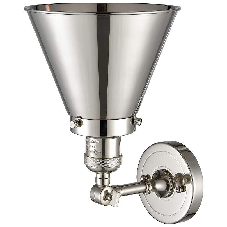 Image 2 Franklin Appalachian 8" Polished Nickel Sconce w/ Polished Nickel Shad more views