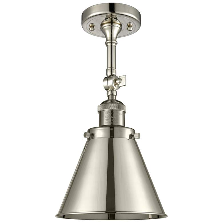 Image 3 Franklin Appalachian 8" Polished Nickel Sconce w/ Polished Nickel Shad more views