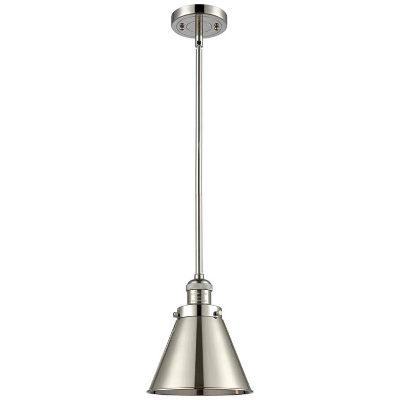 Image 1 Franklin Appalachian 8" Polished Nickel Stemmed Mini Pendant
