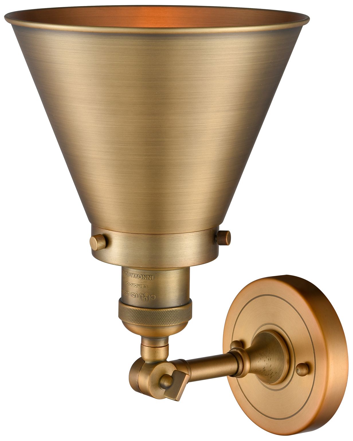 Image 3 Franklin Appalachian 8"W Brushed Brass Adjustable Semi.Flush more views