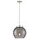 Franklin Athens 13.75"W Satin Nickel Stemmed Pendant w/ Smoke Swirl Sh