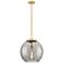 Franklin Athens 15.75"W Gold Stemmed LED Pendant w/ Smoke Swirl Shade