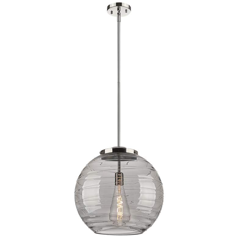Image 1 Franklin Athens 15.75"W Polished Nickel Stem Pendant w/ Smoke Swirl Sh