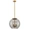 Franklin Athens 16"W 3 Light Brushed Brass Pendant w/ Smoke Swirl Shad