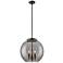 Franklin Athens 16"W 3 Light Matte Black Stem Pendant w/ Smoke Swirl S