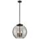 Franklin Athens 16"W 3 Light Oiled Bronze Stem Pendant w/ Smoke Swirl