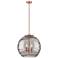 Franklin Athens 17.88"W 3 Light Copper Stemmed Pendant w/ Smoke Swirl