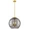 Franklin Athens 17.88"W 3 Light Gold Stemmed Pendant w/ Smoke Swirl Sh
