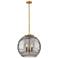 Franklin Athens 18"W 3 Light Brushed Brass Pendant w/ Smoke Swirl Shad